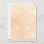 芸術的秋モダン結婚葉 招待状 (裏面)