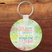 芸術的箴言31:25 キーホルダー (正面)