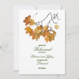 芸術的紅葉のリハ結婚ーサルディナー 招待状