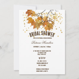 芸術的紅葉結婚ブライダルシャワー 招待状