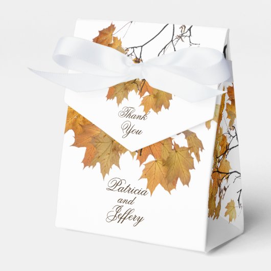 芸術的紅葉結婚式の引き出物ボックス フェイバーボックス (正面サイド)