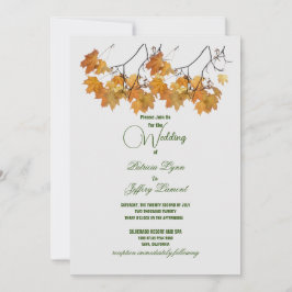 芸術的紅葉結婚式招待状 招待状