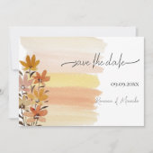 芸術的素朴ワイルドフラワーウォータカラーアート セーブザデート (正面)