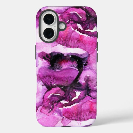 芸術的紫モダン水色の花 Case-Mate iPhoneケース (裏面)