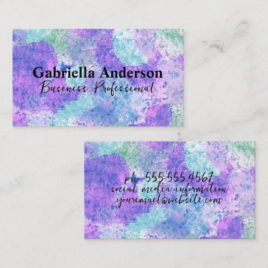 芸術的絞り染めカラフル背景 名刺 (正面/裏面)