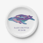 芸術的絵を描ふくらはぎ付き鯨 ペーパープレート (正面)