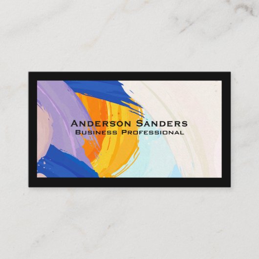 芸術的絵を描ストロークの背景 名刺 (正面)