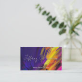 芸術的絵を描ストロークの背景 名刺 (スタンド正面)