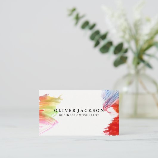 芸術的絵を描ストローク 名刺 (スタンド正面)