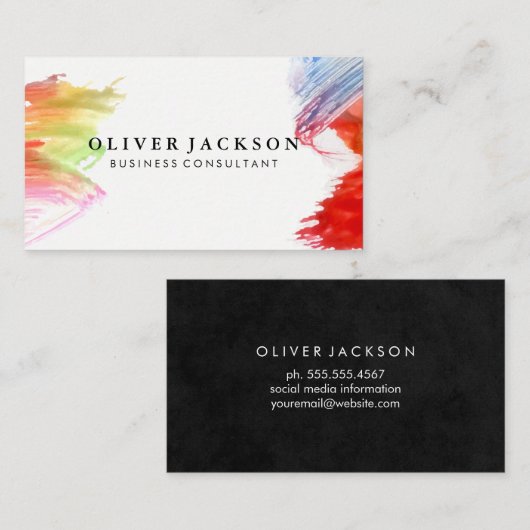 芸術的絵を描ストローク 名刺 (正面/裏面)