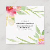 芸術的絵を描水彩花が白 スクエア名刺 (裏面)