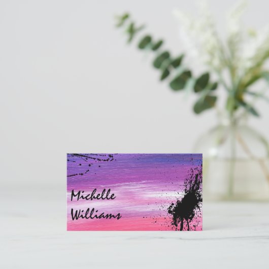 芸術的絵を描脳卒中 |絵を描（ばちゃばちゃ）跳ねる 名刺 (スタンド正面)