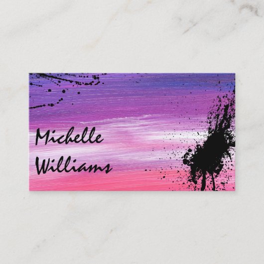 芸術的絵を描脳卒中 |絵を描(ばちゃばちゃ)跳ねる 名刺 (正面)