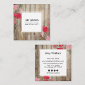 芸術的絵を描花素朴木のソーシャルアイコン スクエア名刺 (正面/裏面)