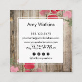 芸術的絵を描花素朴木のソーシャルアイコン スクエア名刺 (裏面)