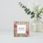 芸術的絵を描花素朴木のソーシャルアイコン スクエア名刺 (スタンド正面)