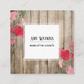 芸術的絵を描花素朴木のソーシャルアイコン スクエア名刺 (正面)