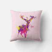 芸術的絵を描（ばちゃばちゃ）跳ねるシカ クッション (裏面)