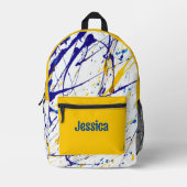 芸術的絵を描（ばちゃばちゃ）跳ねるデザイン プリントバックパック (正面)