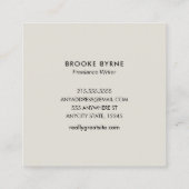 芸術的緑の絵を描抽象芸術の背景 スクエア名刺 (裏面)