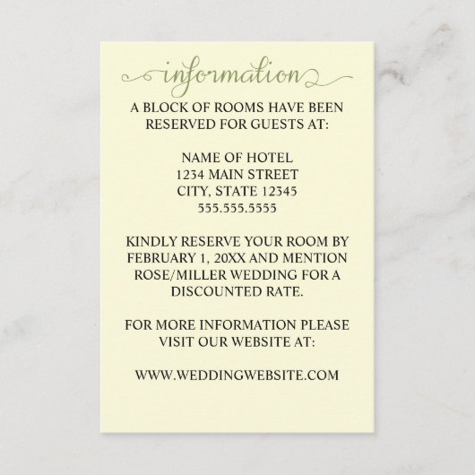 芸術的線離れ結婚の エンクロージャーカード (正面)