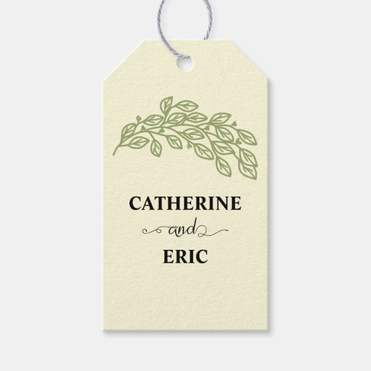 芸術的線離れ結婚の ギフトタグ (正面)