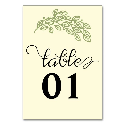 芸術的線離れ結婚の テーブルナンバー (正面)