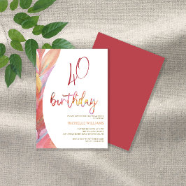 芸術的羽フローラ水彩画 招待状