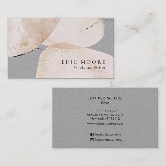 芸術的色彩の鮮やか抽象芸術水色 名刺 (正面/裏面)