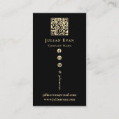 芸術的詳細ブモダンラック&金ゴールド名刺 名刺 (裏面)