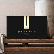 芸術的詳細ブラックと金ゴールド名刺