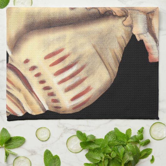 芸術的貝殻 キッチンタオル (折り畳み)