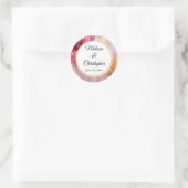 芸術的金ゴールドとピンクの抽象芸術結婚の ラウンドシール (バッグ)