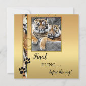 芸術的金ゴールドタイガーバチェロレッテ招待状 招待状 (正面)