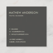 芸術的金ゴールドフェイクスケッチ線パターン スクエア名刺 (裏面)