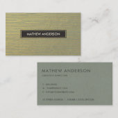 芸術的金ゴールドフェイクスケッチ線パターン 名刺 (正面/裏面)