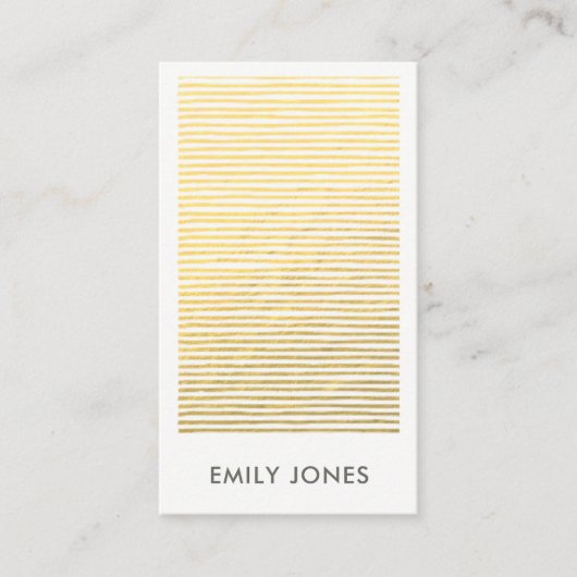 芸術的金ゴールドフェイクスケッチ線パターン 名刺 (正面)