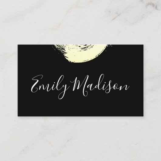 芸術的金ゴールドブラシ(黒/白) 名刺 (正面)