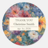芸術的開花ヴィンテージフローラ退職ありがとう ラウンドシール (正面)