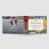 芸術的開花ヴィンテージフローラ退職パーティー ゲストブック (全面)