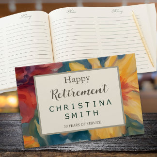 芸術的開花ヴィンテージフローラ退職パーティー ゲストブック