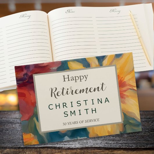 芸術的開花ヴィンテージフローラ退職パーティー ゲストブック