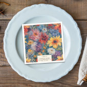 芸術的開花ヴィンテージフローラ退職パーティー スタンダードカクテルナプキン