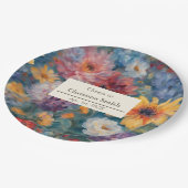 芸術的開花ヴィンテージフローラ退職パーティー ペーパープレート (アングル)