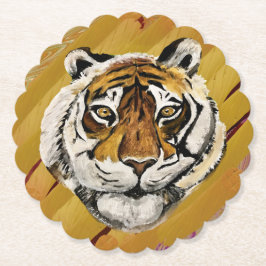 芸術的顔の絵画 ペーパーコースター