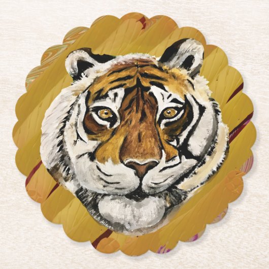 芸術的顔の絵画 ペーパーコースター (正面)