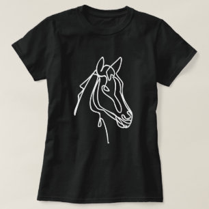 芸術的馬スケッチの黒tシャツ（女性用） tシャツ