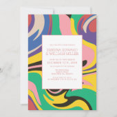芸術的鮮やか結婚抽象芸術 招待状 (正面)
