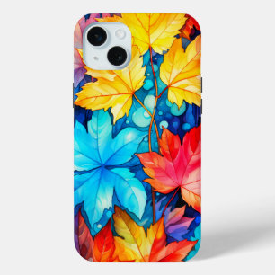芸術的鮮やか落ちた紅葉イラストレーション iPhone 15 MINIケース