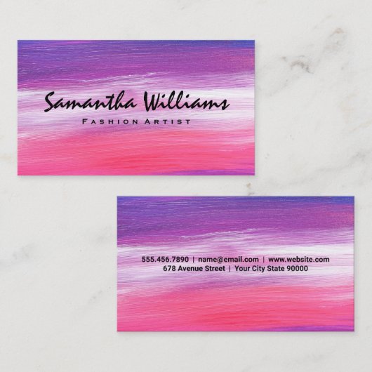 芸術的 |アートモダンストロ絵を描ークテクスチャ 名刺 (正面/裏面)
